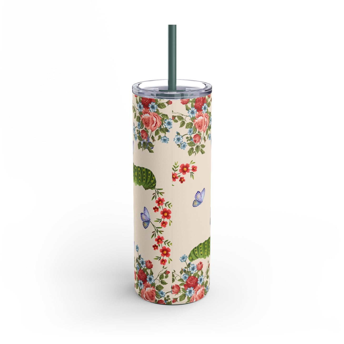Tumbler: Floral Butterfly 20oz Skinny Drinkware for Eco-Friendly Hydration