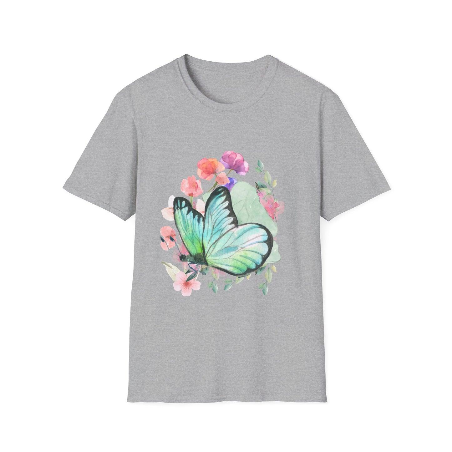 Butterfly Floral Unisex T-Shirt - Nature-Inspired Soft Custom Graphic Tee