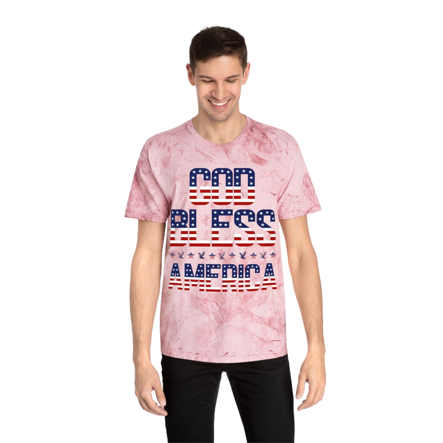Premium USA Patriotic Color Blast T-Shirt (God Bless America)