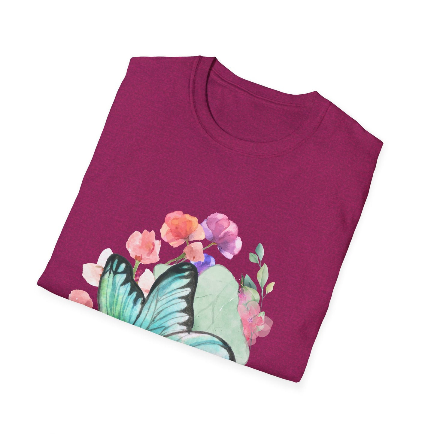 Butterfly Floral Unisex T-Shirt - Nature-Inspired Soft Custom Graphic Tee