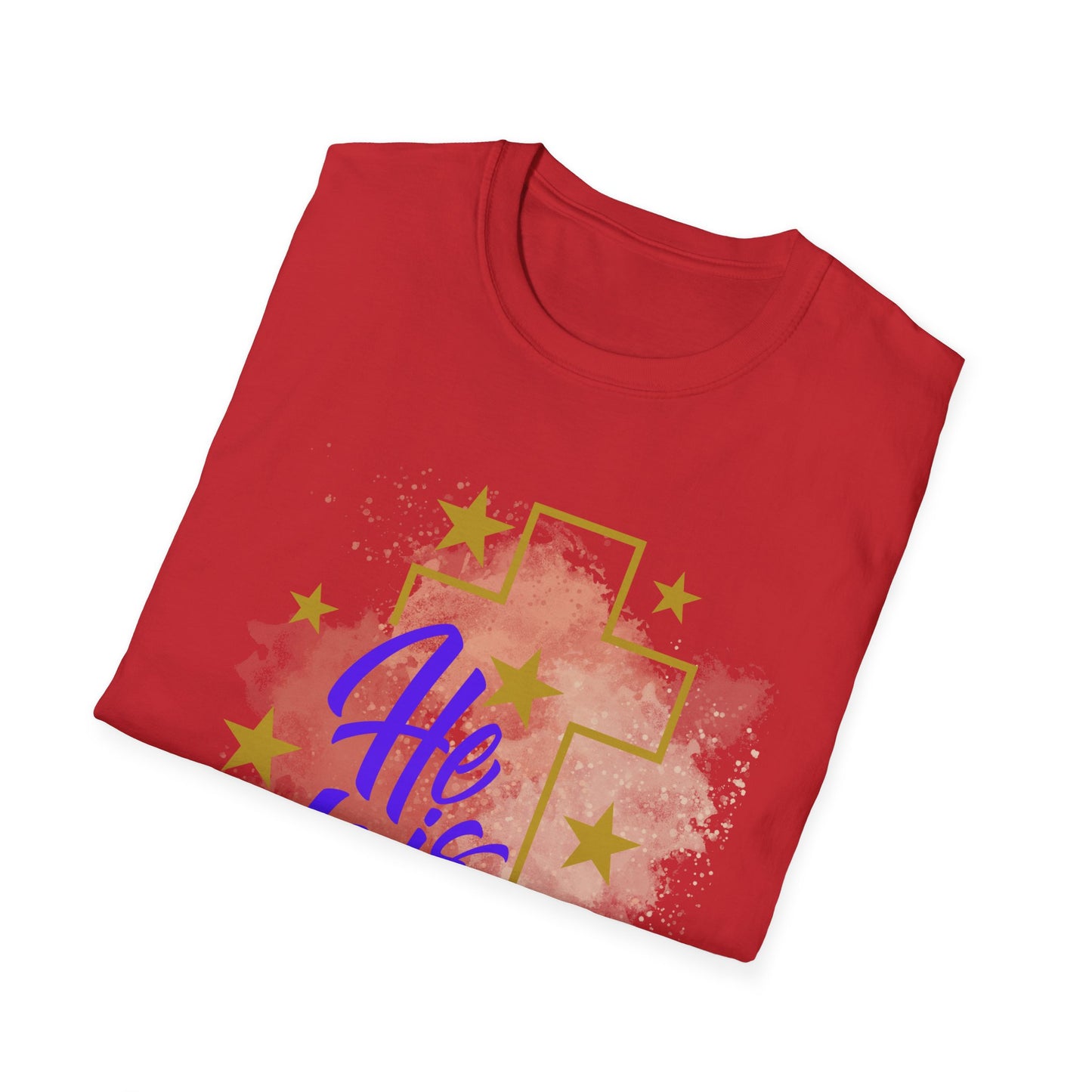 Christian Easter Unisex T-Shirt - He is Risen Cross Custom Graphic Tee