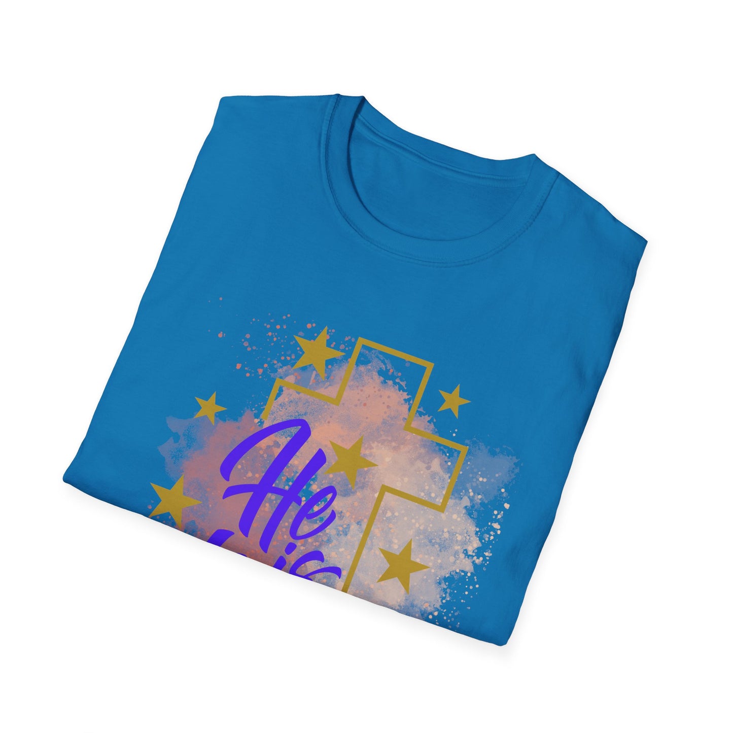 Christian Easter Unisex T-Shirt - He is Risen Cross Custom Graphic Tee