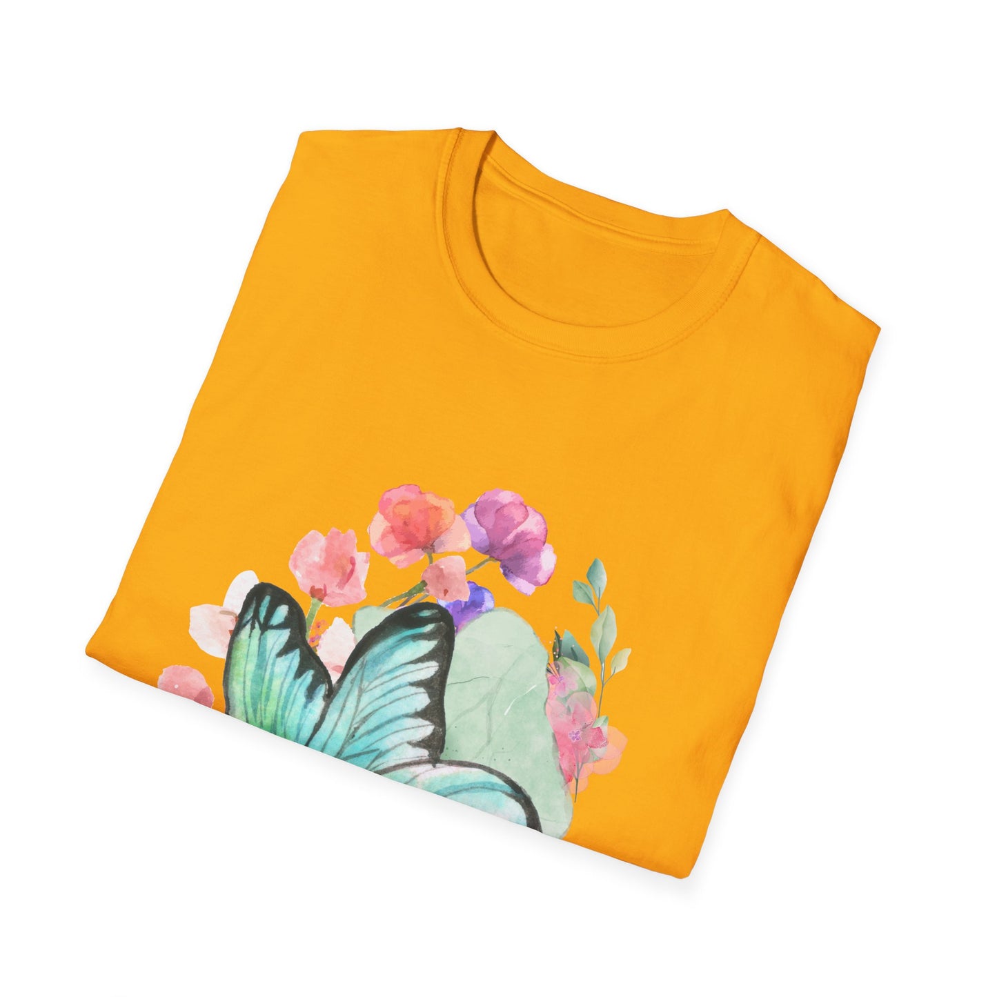 Butterfly Floral Unisex T-Shirt - Nature-Inspired Soft Custom Graphic Tee