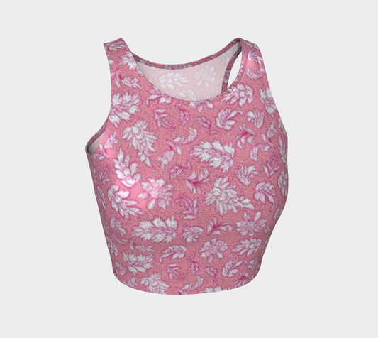 Handcrafted Rose Leaf Glitter Crop Top Racer Back For Women- Made In Canada