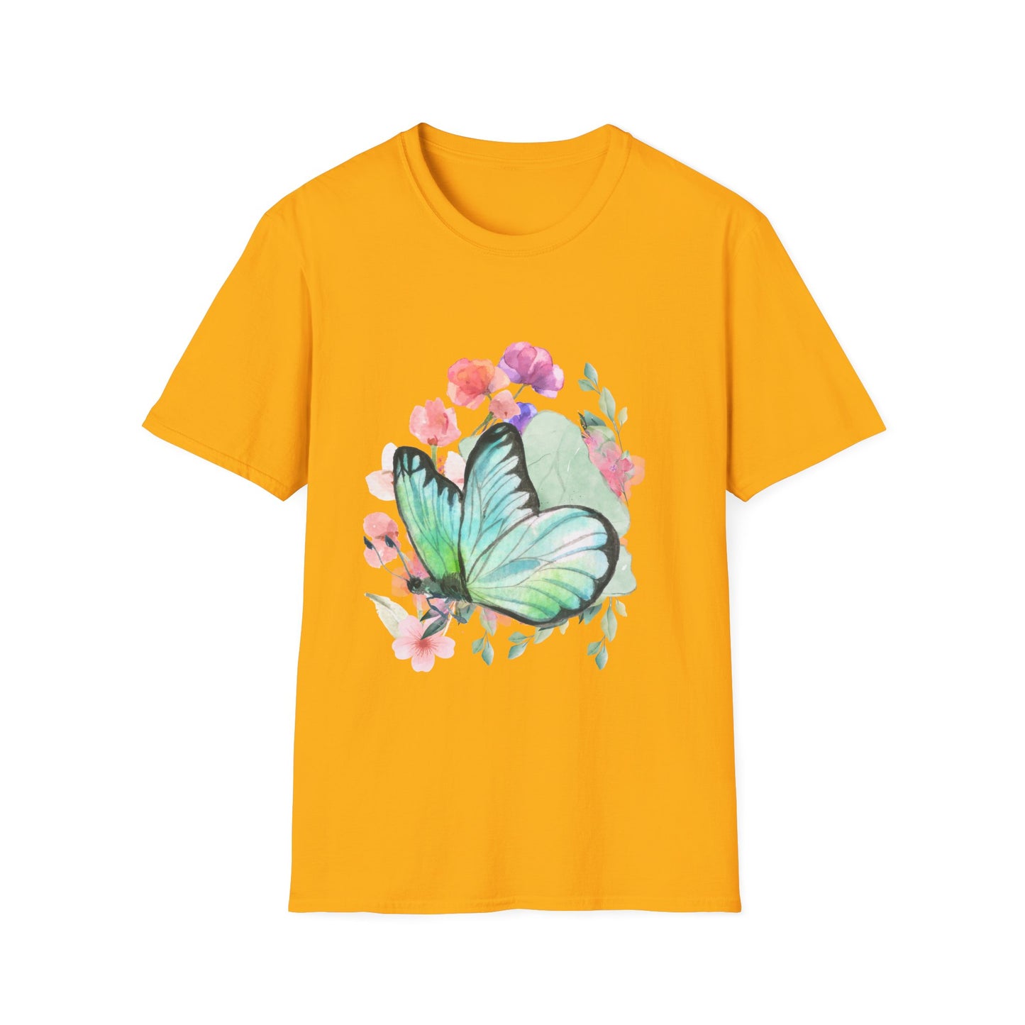 Butterfly Floral Unisex T-Shirt - Nature-Inspired Soft Custom Graphic Tee