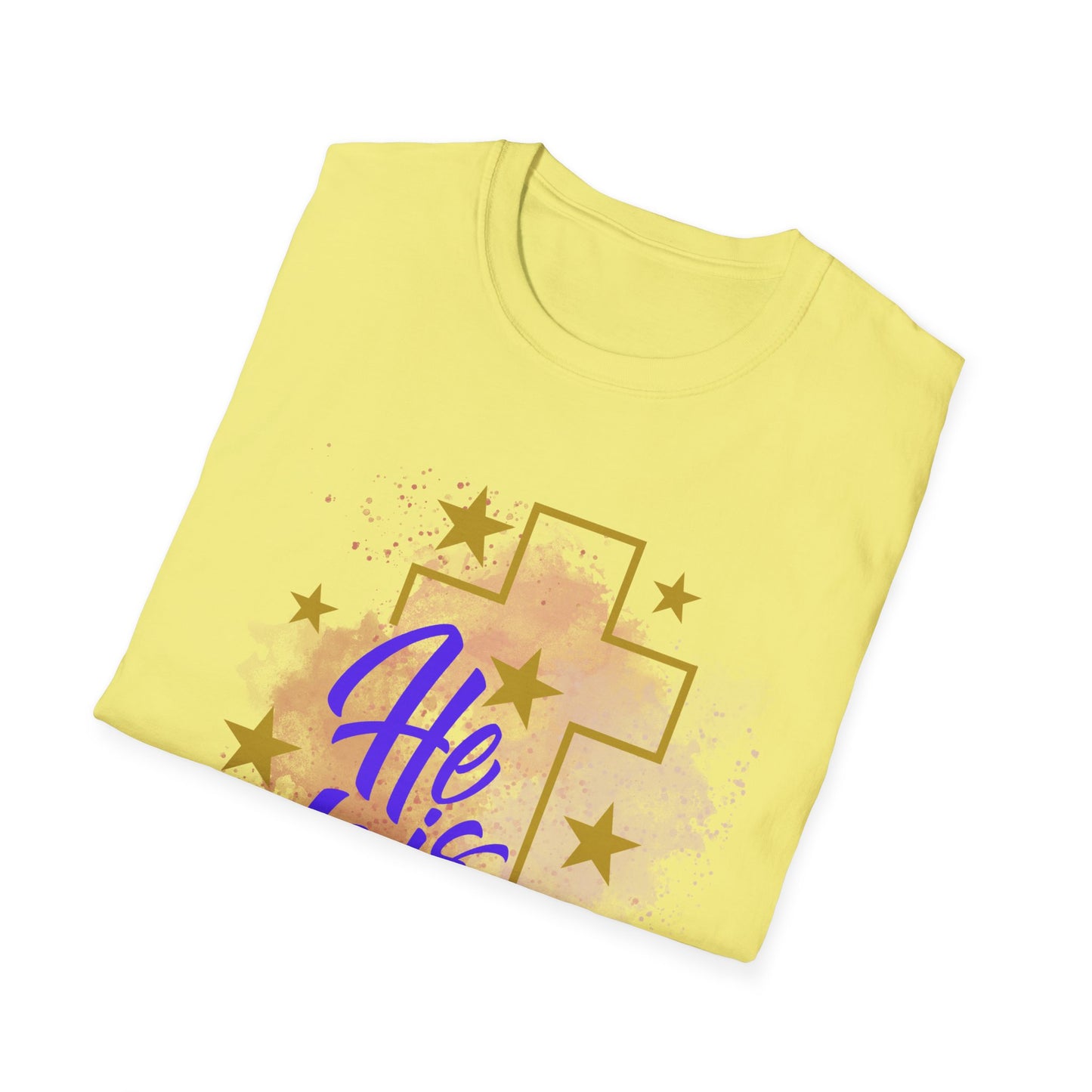 Christian Easter Unisex T-Shirt - He is Risen Cross Custom Graphic Tee