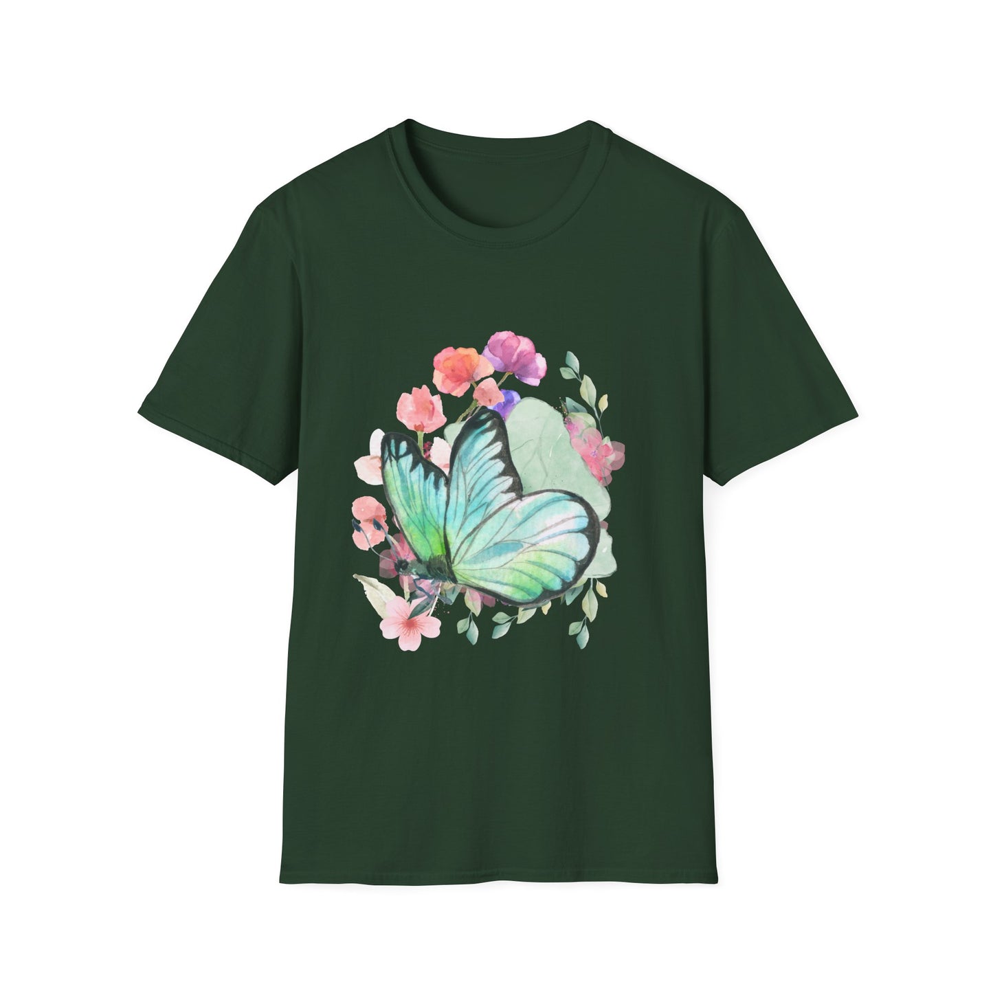 Butterfly Floral Unisex T-Shirt - Nature-Inspired Soft Custom Graphic Tee
