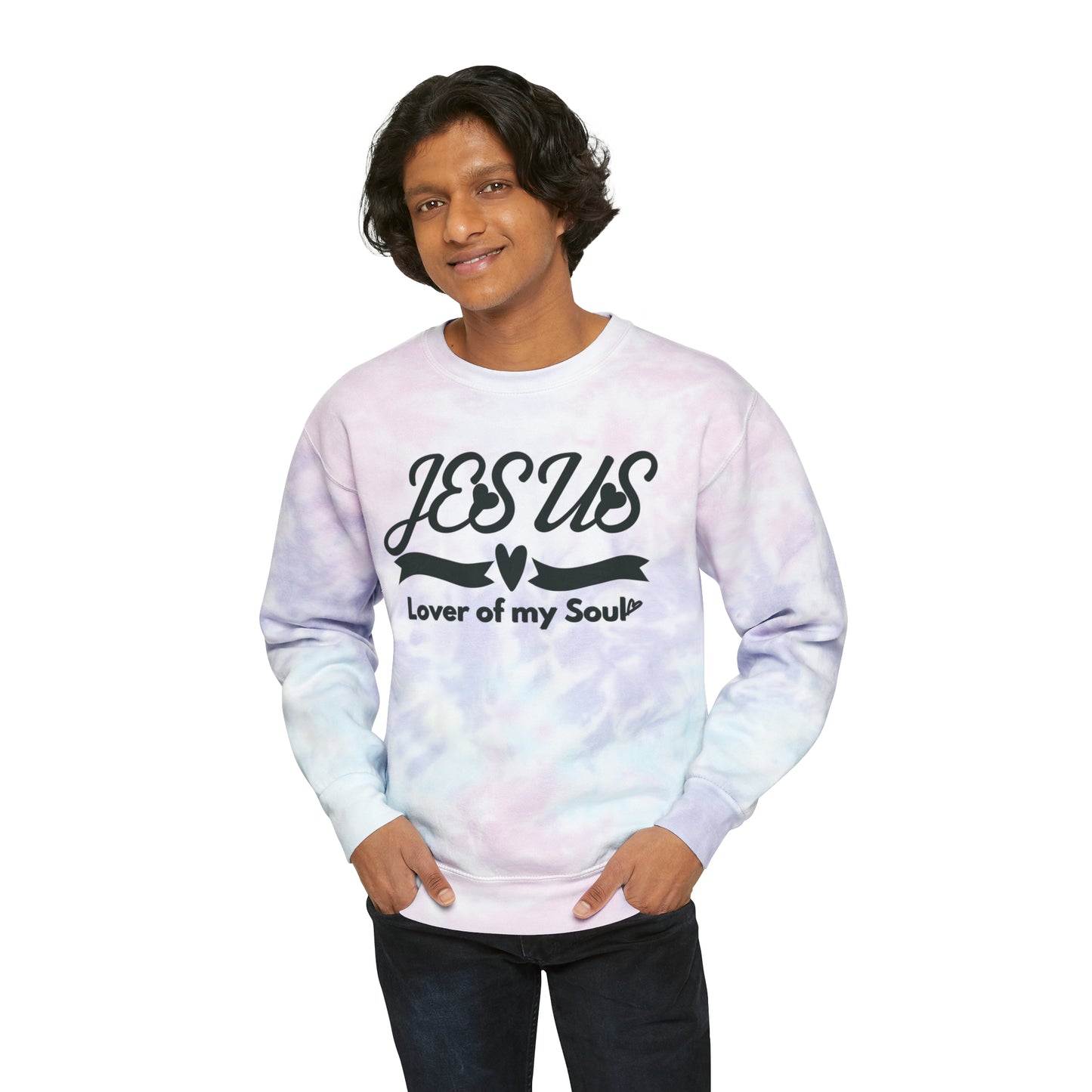 Christian Tie-Dye Sweatshirt-Jesus, Lover of my Soul