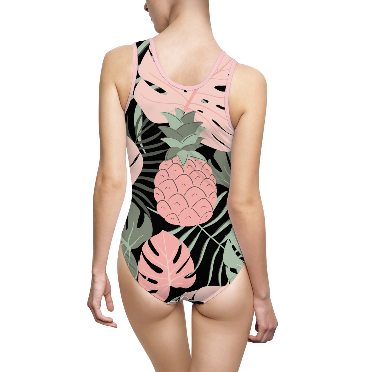 Leafy Print One-Piece Swimsuit For Women