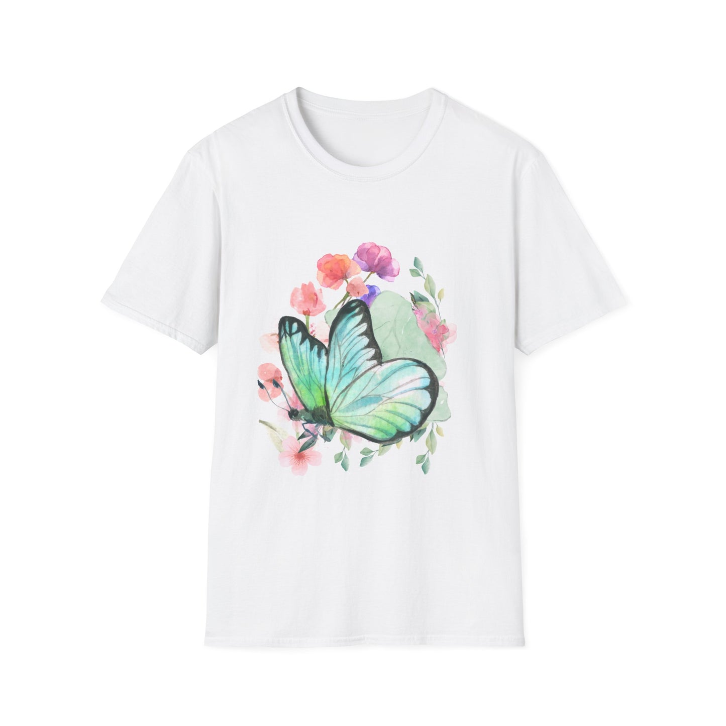 Butterfly Floral Unisex T-Shirt - Nature-Inspired Soft Custom Graphic Tee