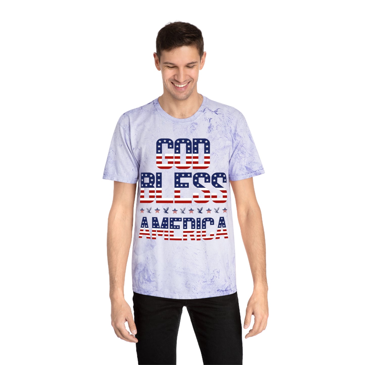 Premium USA Patriotic Color Blast T-Shirt (God Bless America)