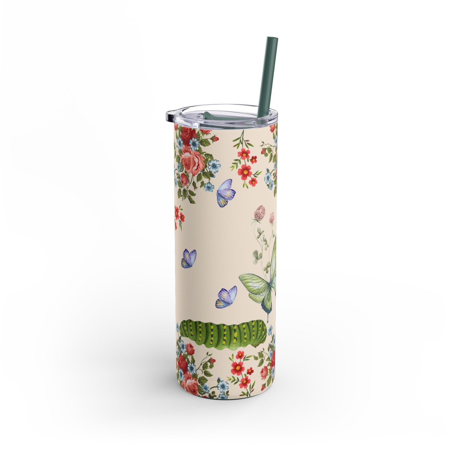 Tumbler: Floral Butterfly 20oz Skinny Drinkware for Eco-Friendly Hydration