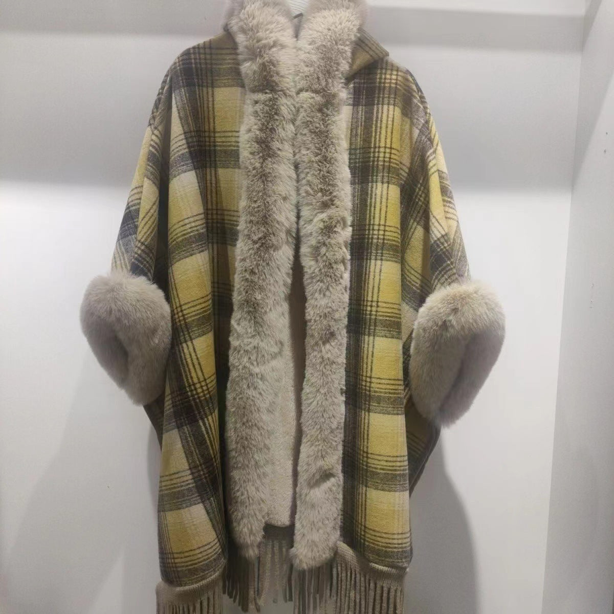 Plaid, Thickened Winter Shawl For Women