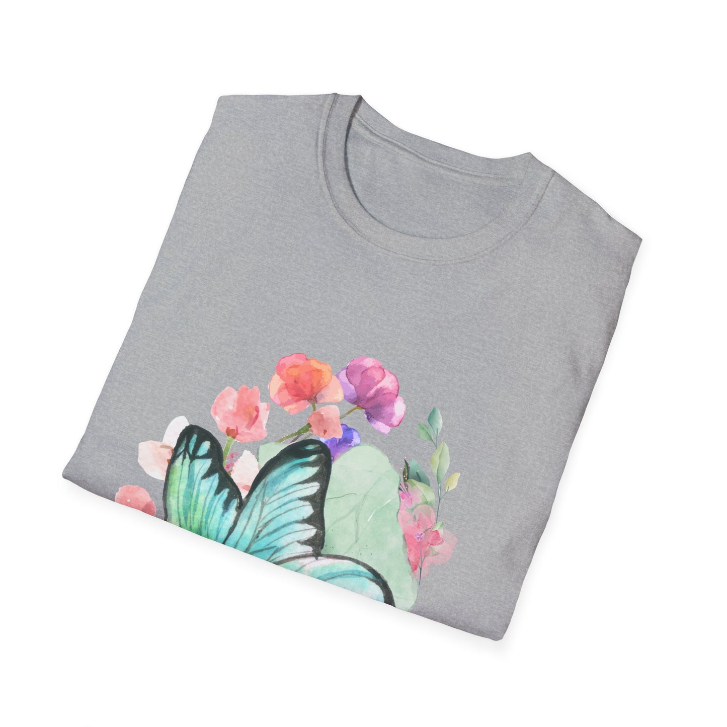 Butterfly Floral Unisex T-Shirt - Nature-Inspired Soft Custom Graphic Tee
