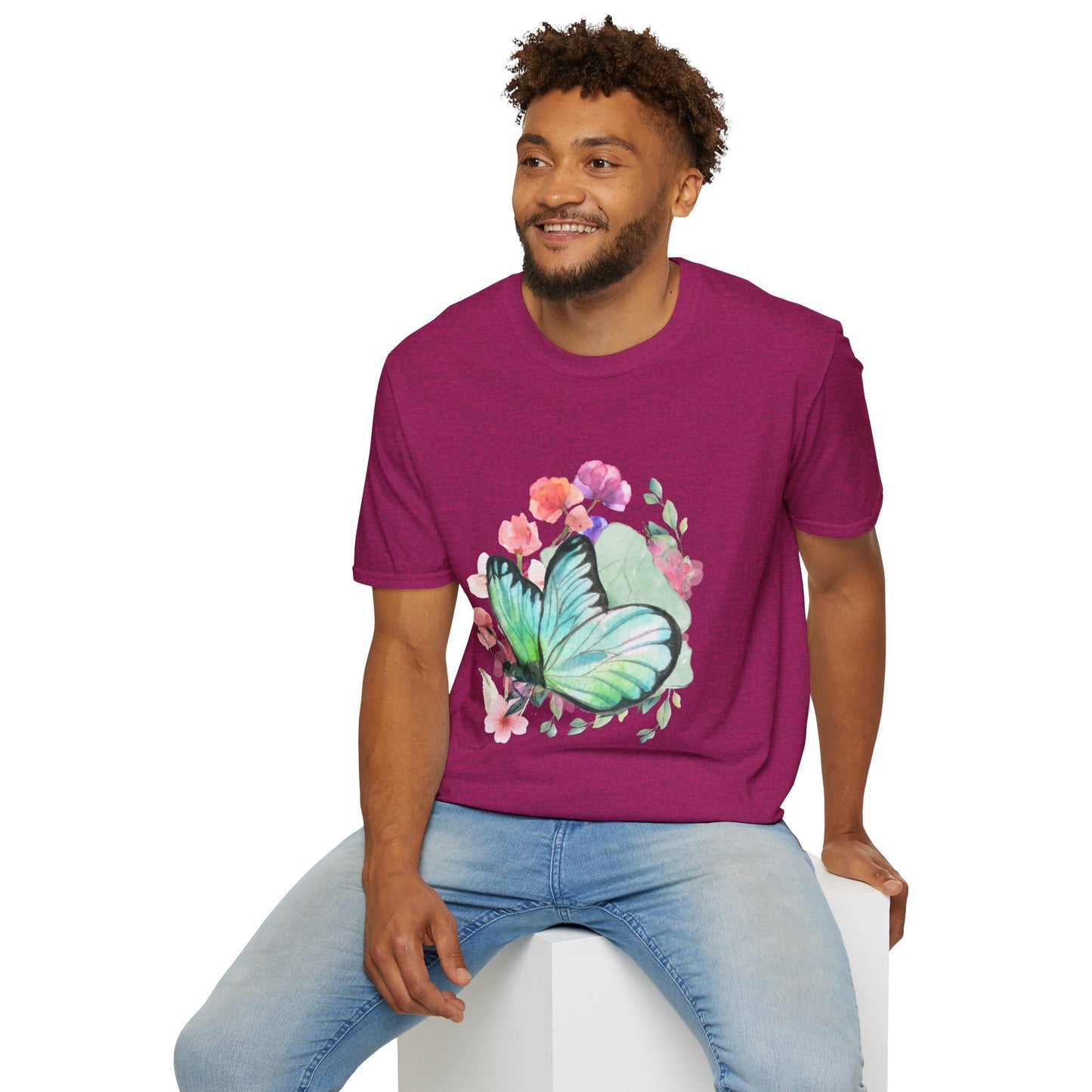 Butterfly Floral Unisex T-Shirt - Nature-Inspired Soft Custom Graphic Tee