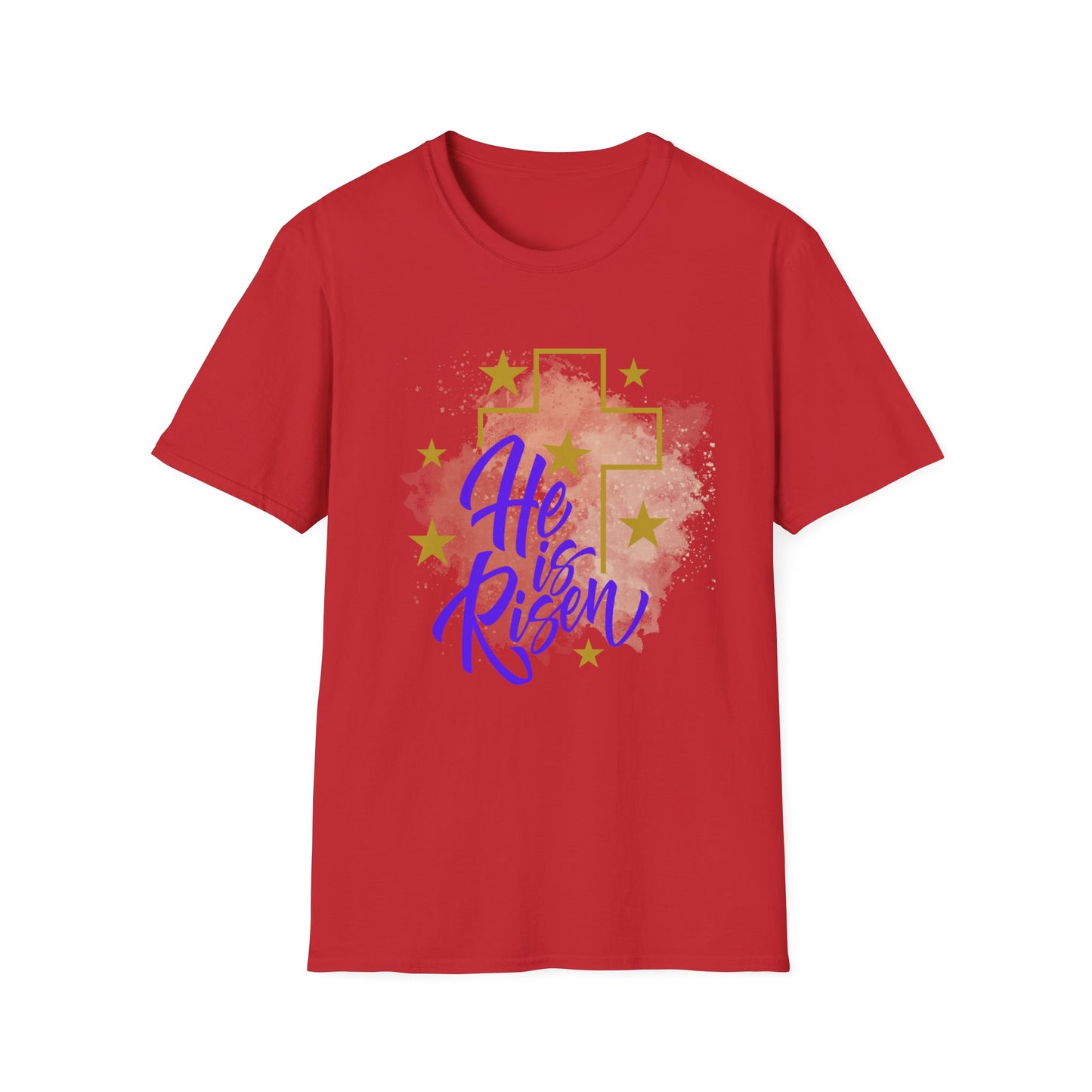 Christian Easter Unisex T-Shirt - He is Risen Cross Custom Graphic Tee