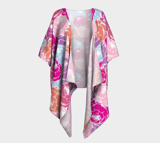 Custom Handsewn Rose Bouquets Draped Kimono For Teen Girls and Women- Made In Canada