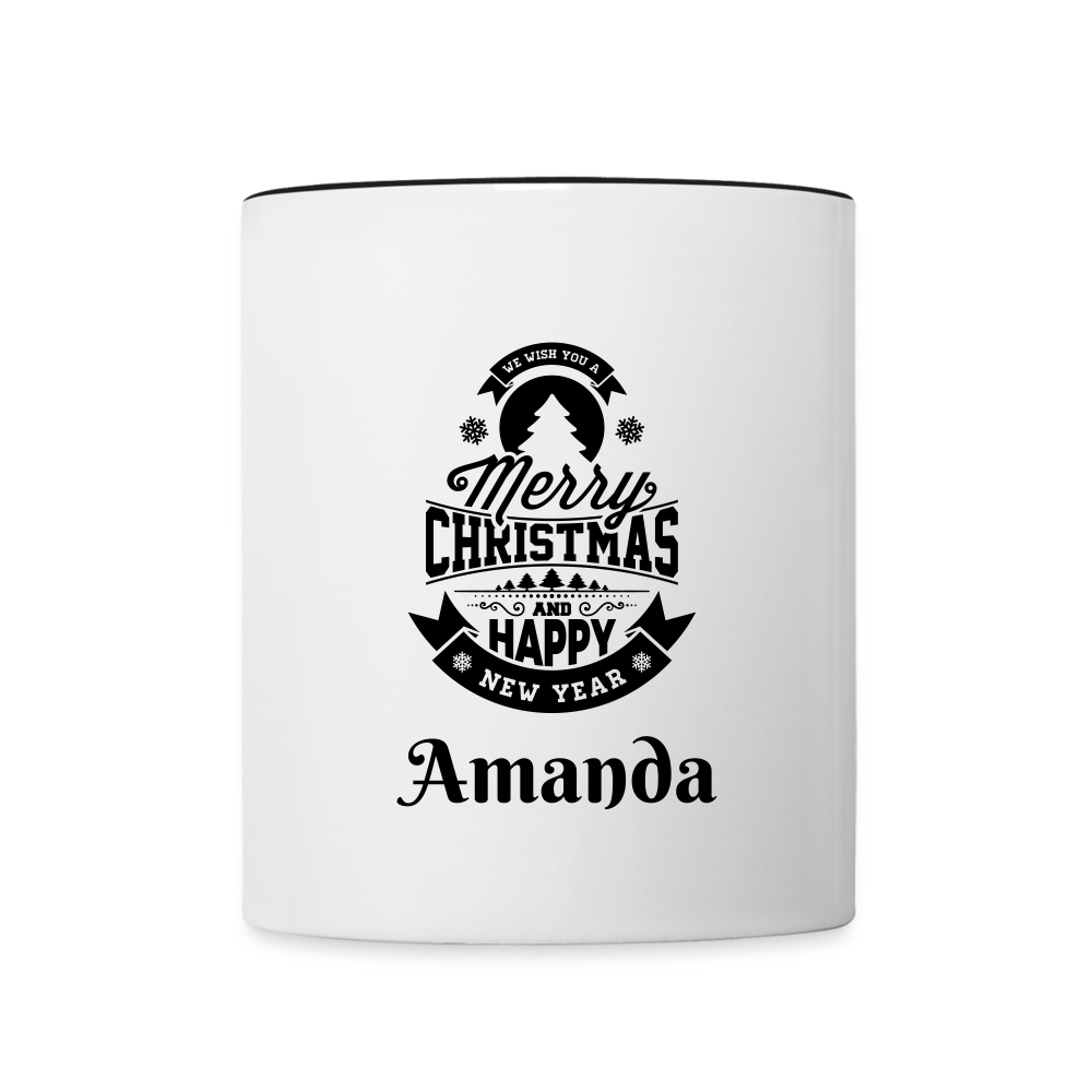 Personalized Contrast Coffee Mug| Christmas and New Year Greeting Mugs - white/black