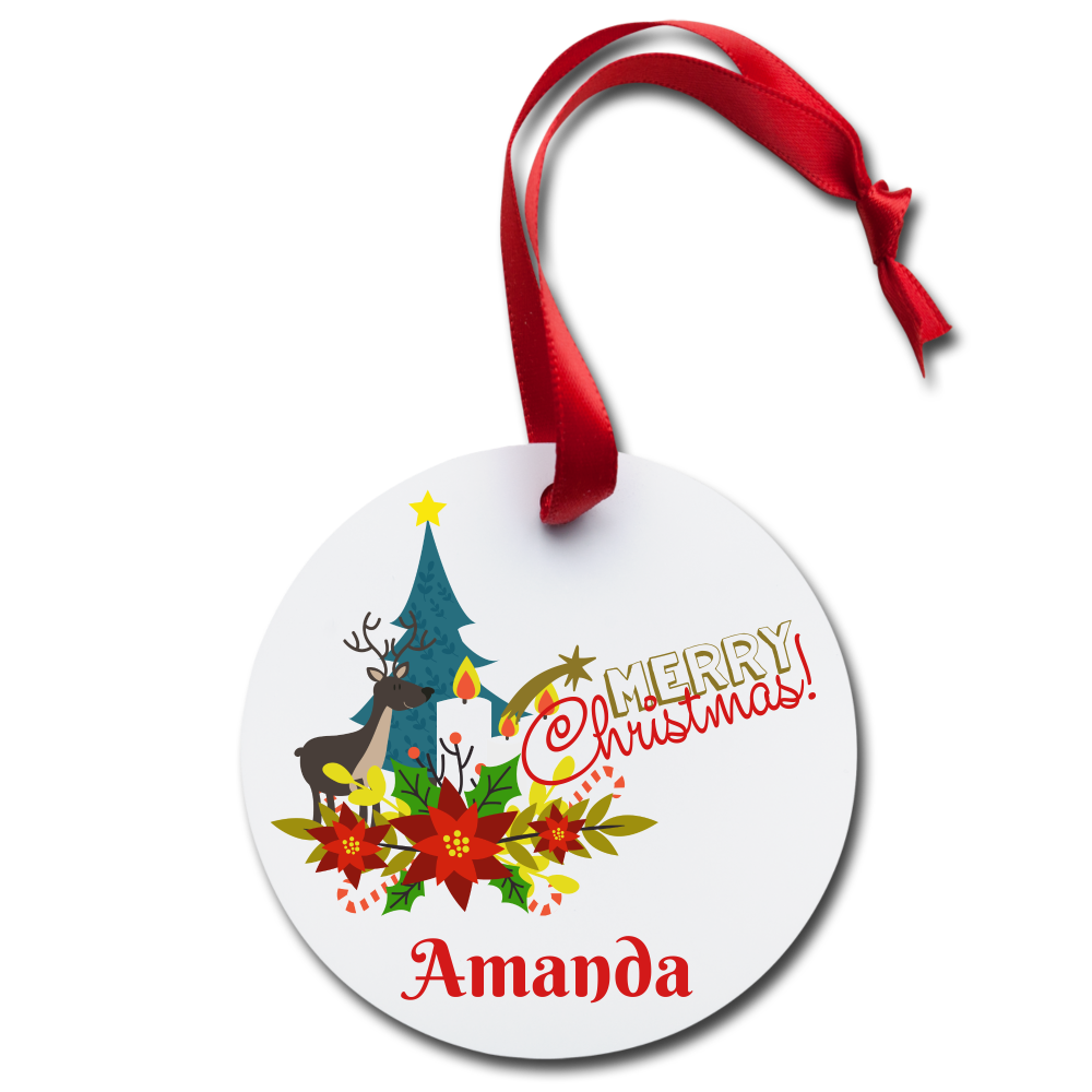 Personalized Christmas Ornament| Christmas Tree Aluminium Decor - white