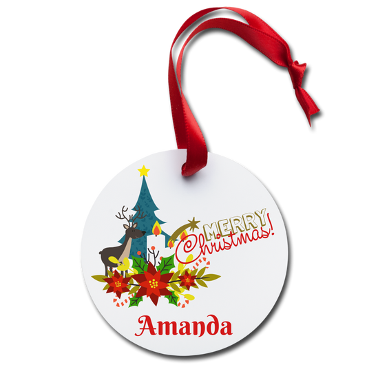 Personalized Christmas Ornament| Christmas Tree Aluminium Decor - white