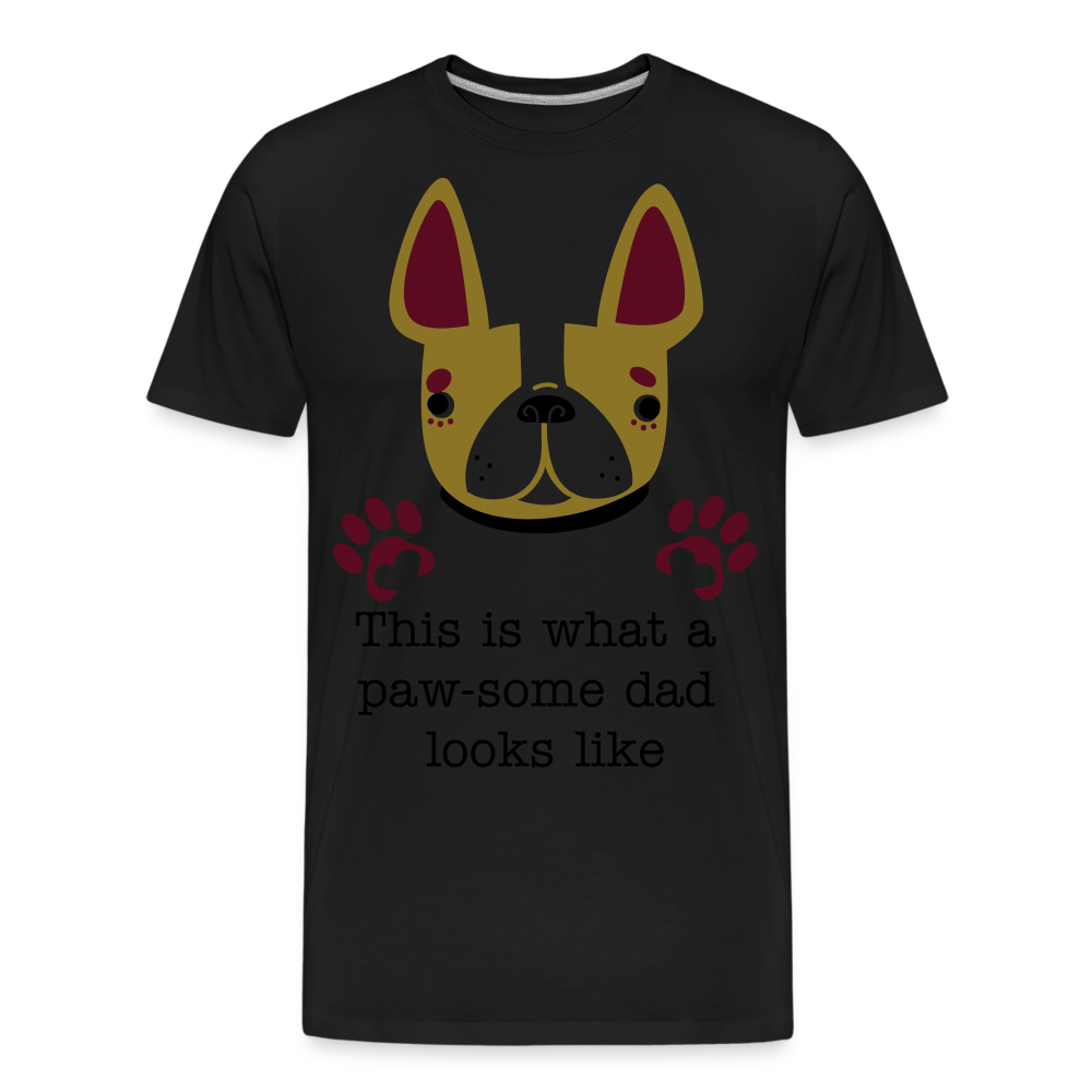 Men’s Premium Organic T-Shirt- Pawsome Dad T-Shirt| Dog Lovers Tee - black