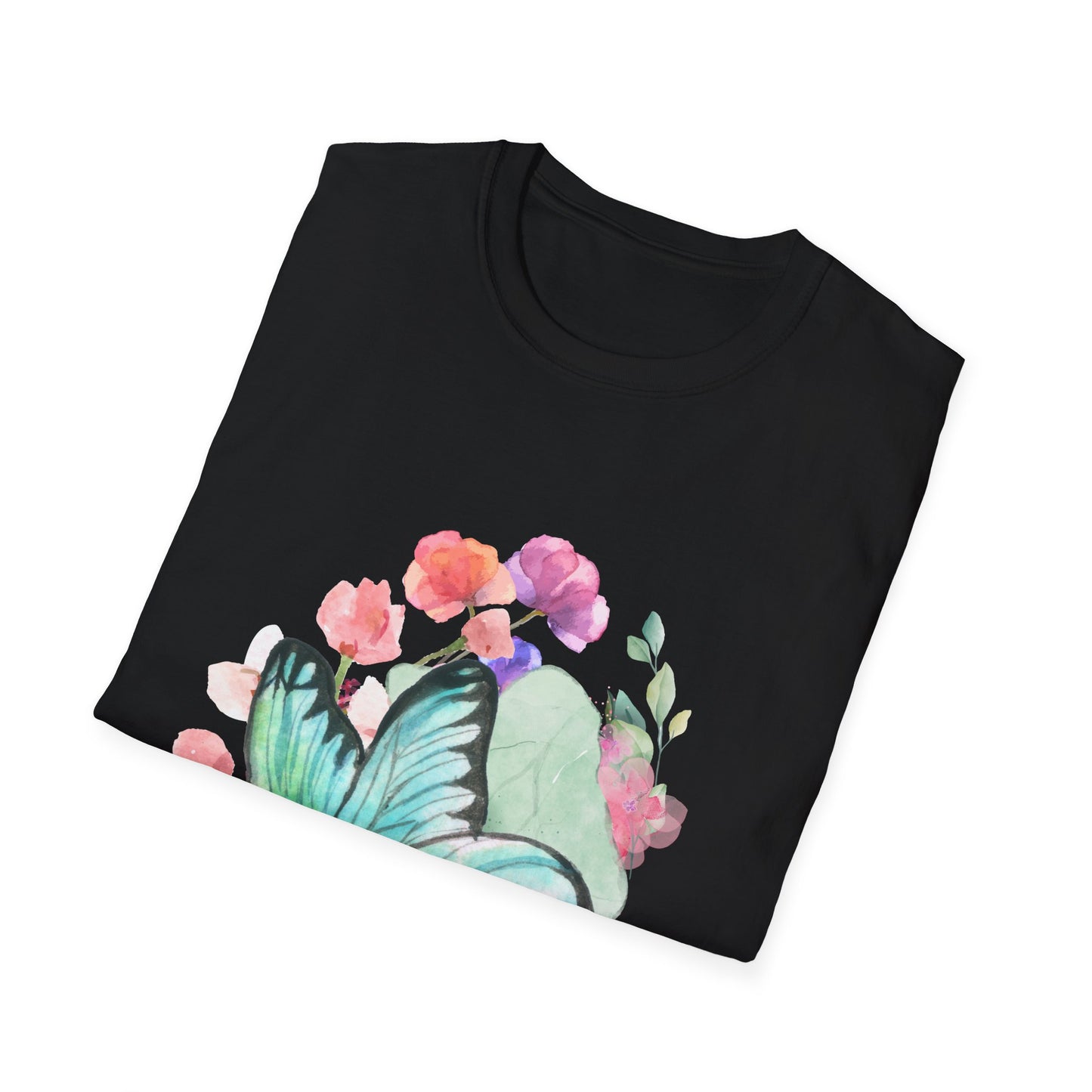 Butterfly Floral Unisex T-Shirt - Nature-Inspired Soft Custom Graphic Tee