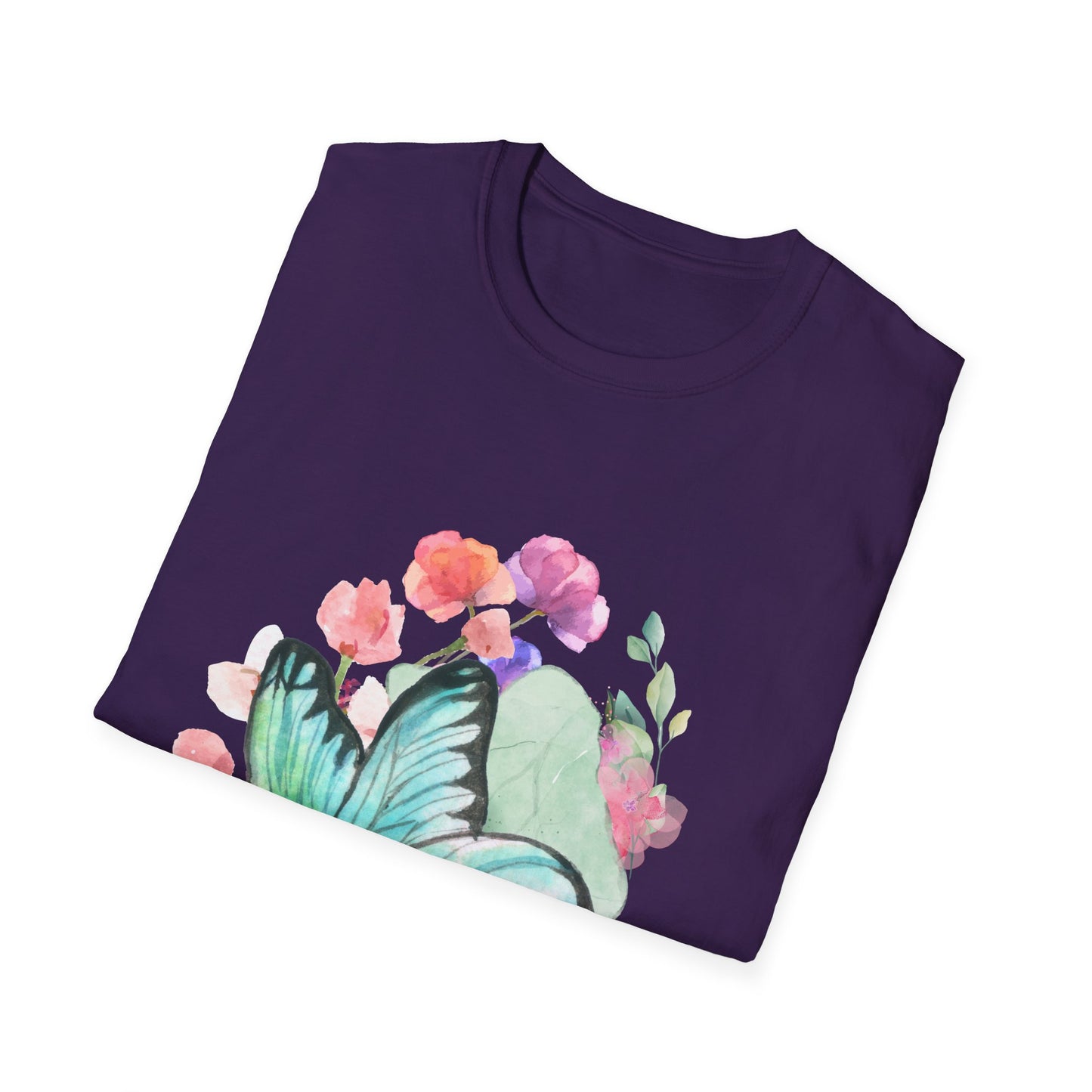 Butterfly Floral Unisex T-Shirt - Nature-Inspired Soft Custom Graphic Tee