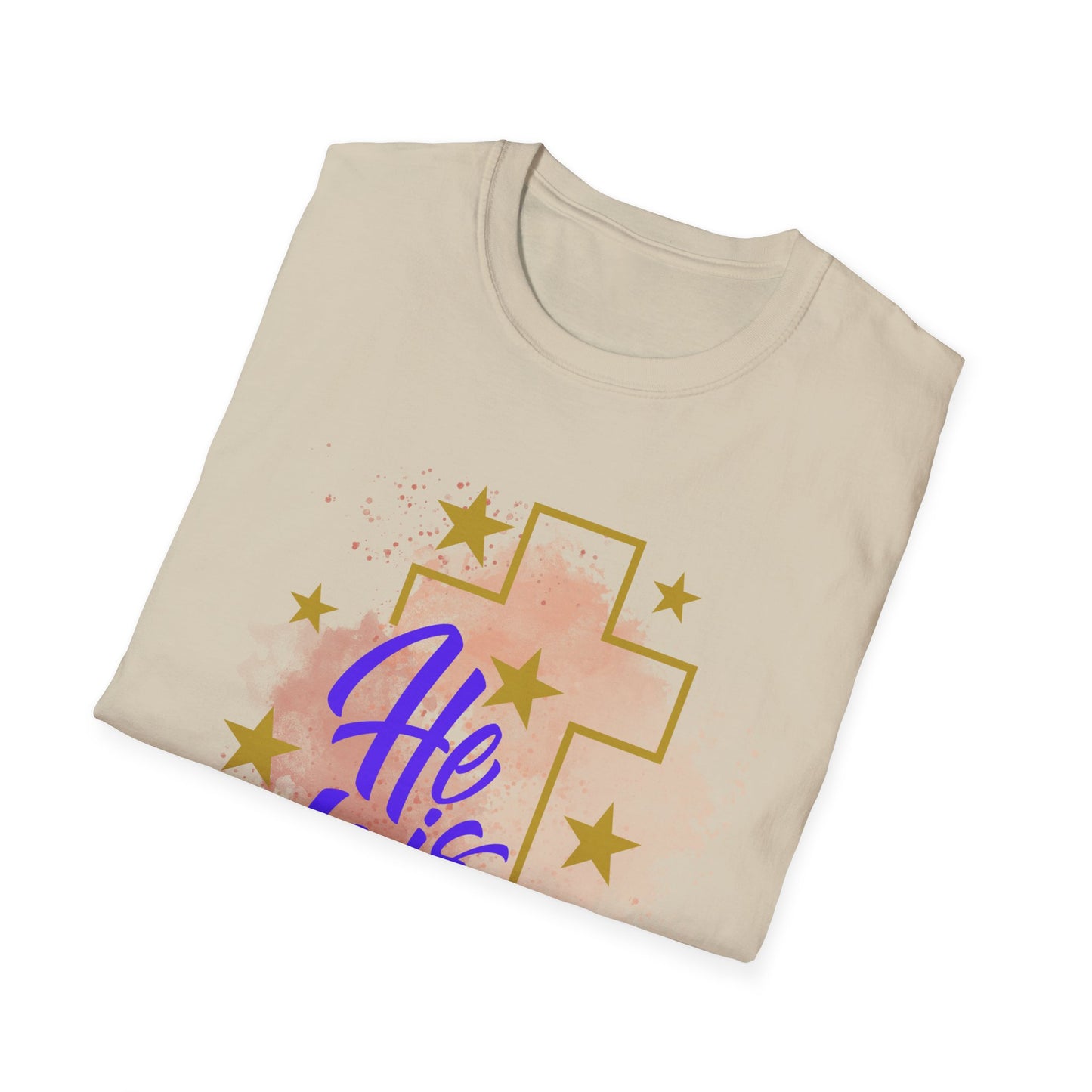 Christian Easter Unisex T-Shirt - He is Risen Cross Custom Graphic Tee