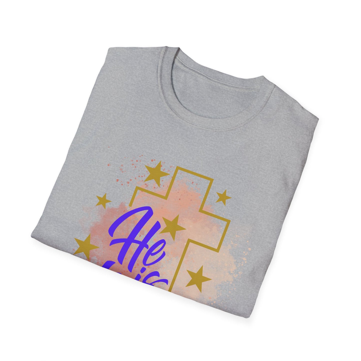 Christian Easter Unisex T-Shirt - He is Risen Cross Custom Graphic Tee