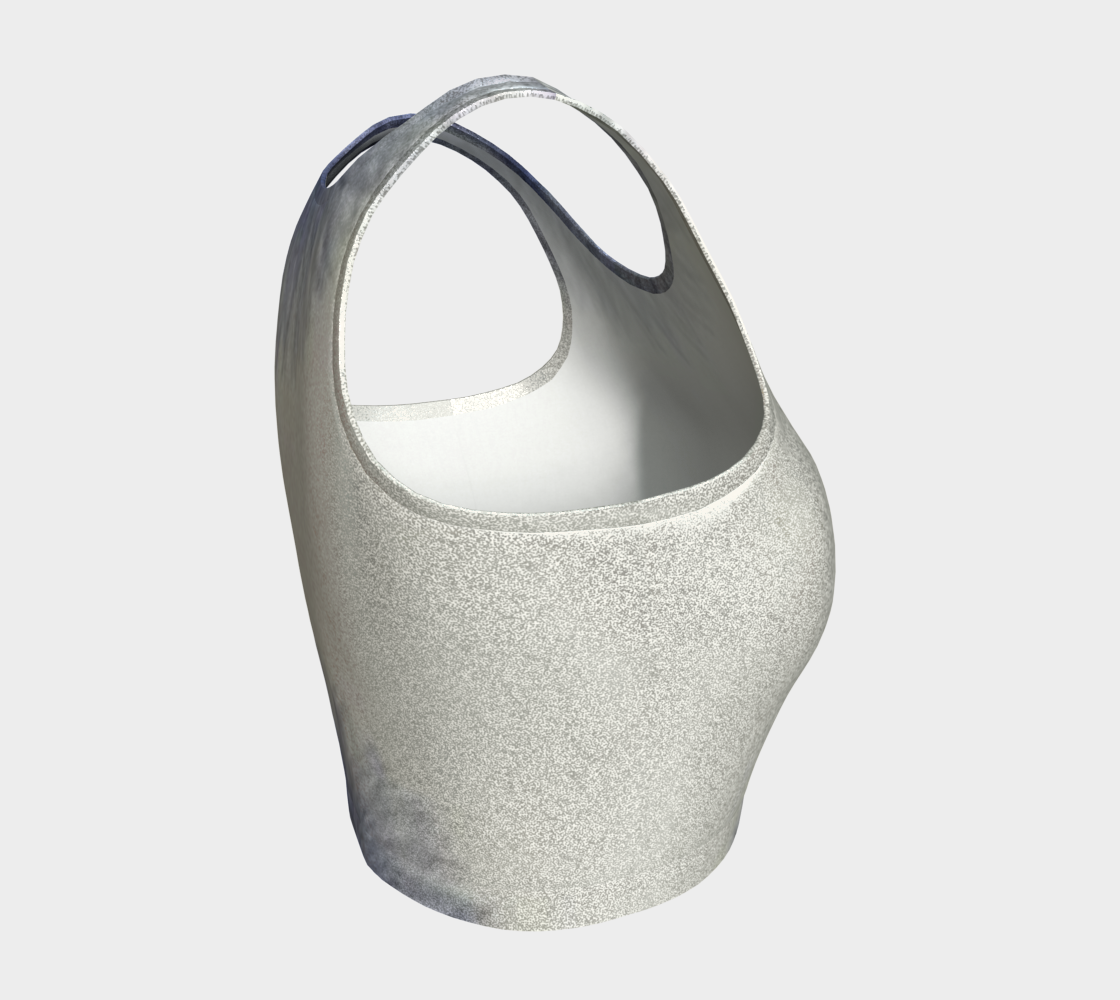 Handcrafted Blue Sunflower Glitter Crop Top Racer Back For Women- Made In Canada