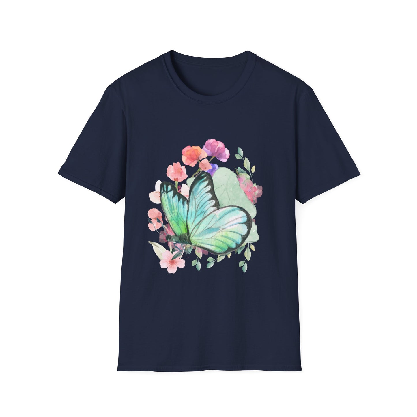 Butterfly Floral Unisex T-Shirt - Nature-Inspired Soft Custom Graphic Tee