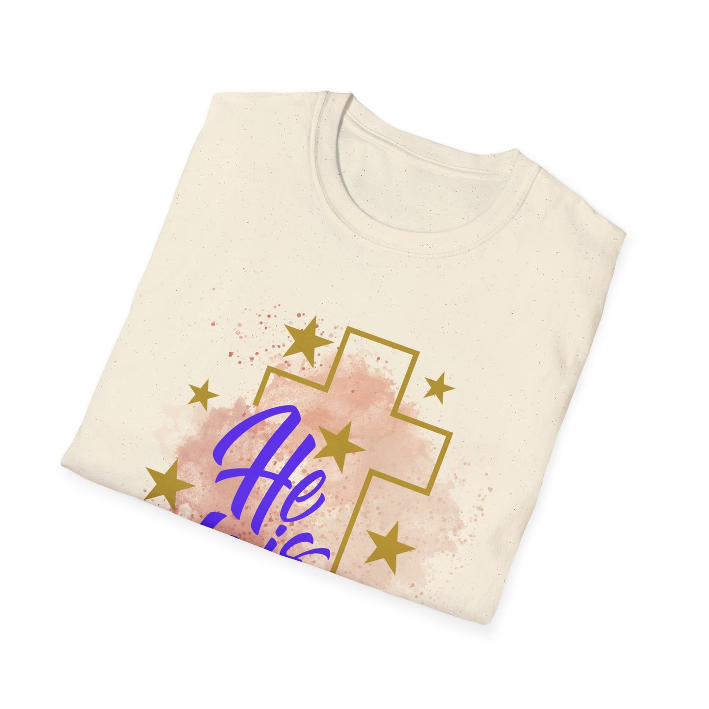 Christian Easter Unisex T-Shirt - He is Risen Cross Custom Graphic Tee