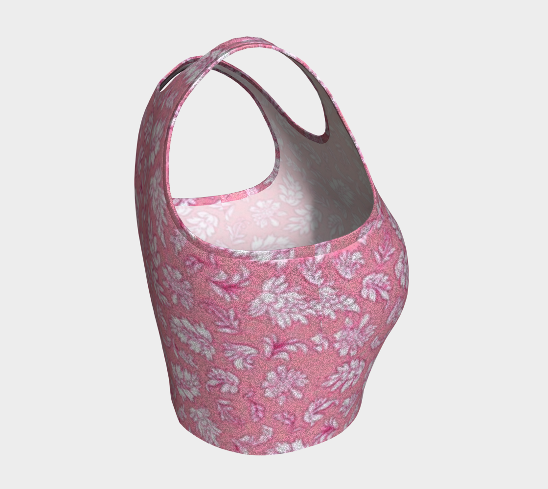 Handcrafted Rose Leaf Glitter Crop Top Racer Back For Women- Made In Canada