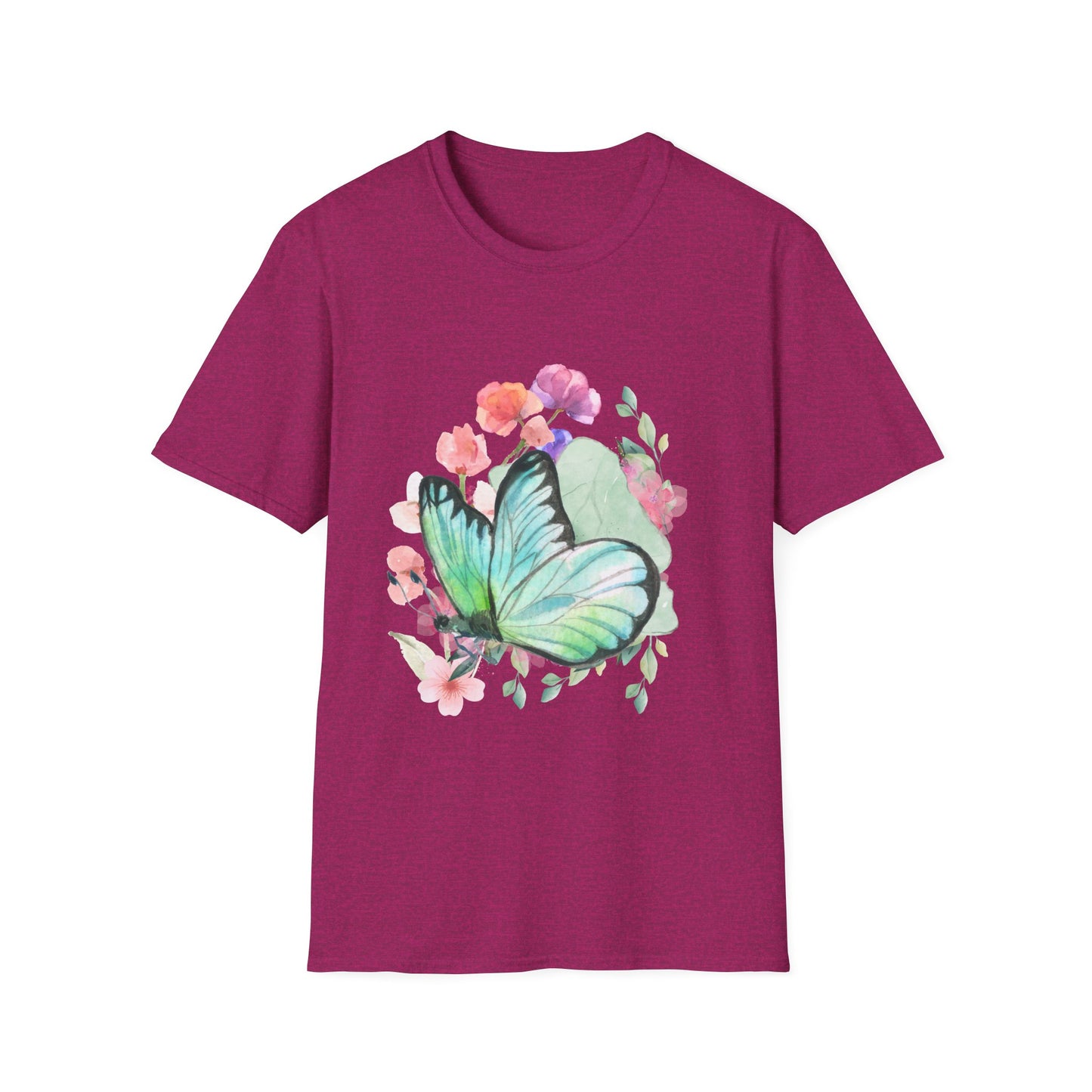 Butterfly Floral Unisex T-Shirt - Nature-Inspired Soft Custom Graphic Tee