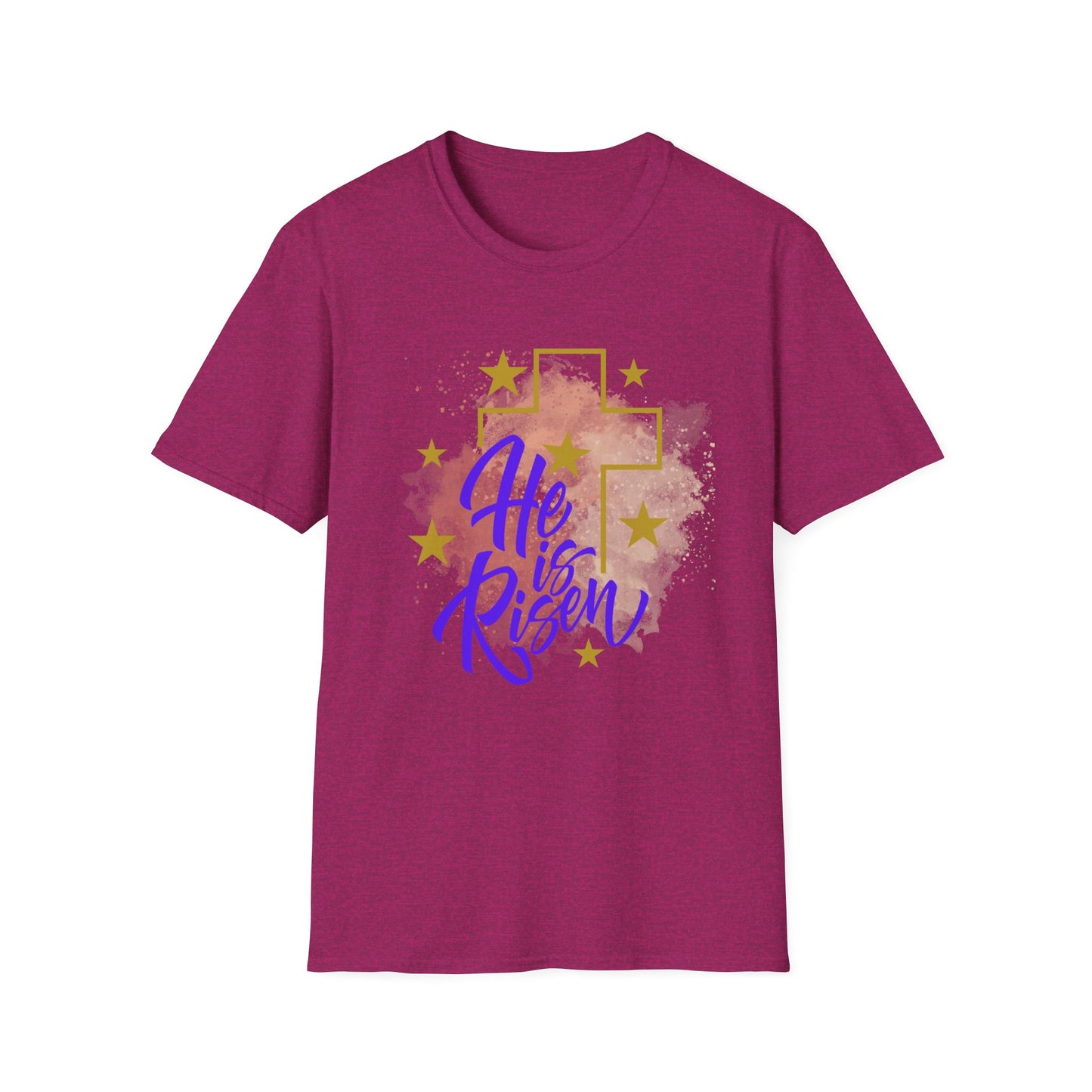 Christian Easter Unisex T-Shirt - He is Risen Cross Custom Graphic Tee