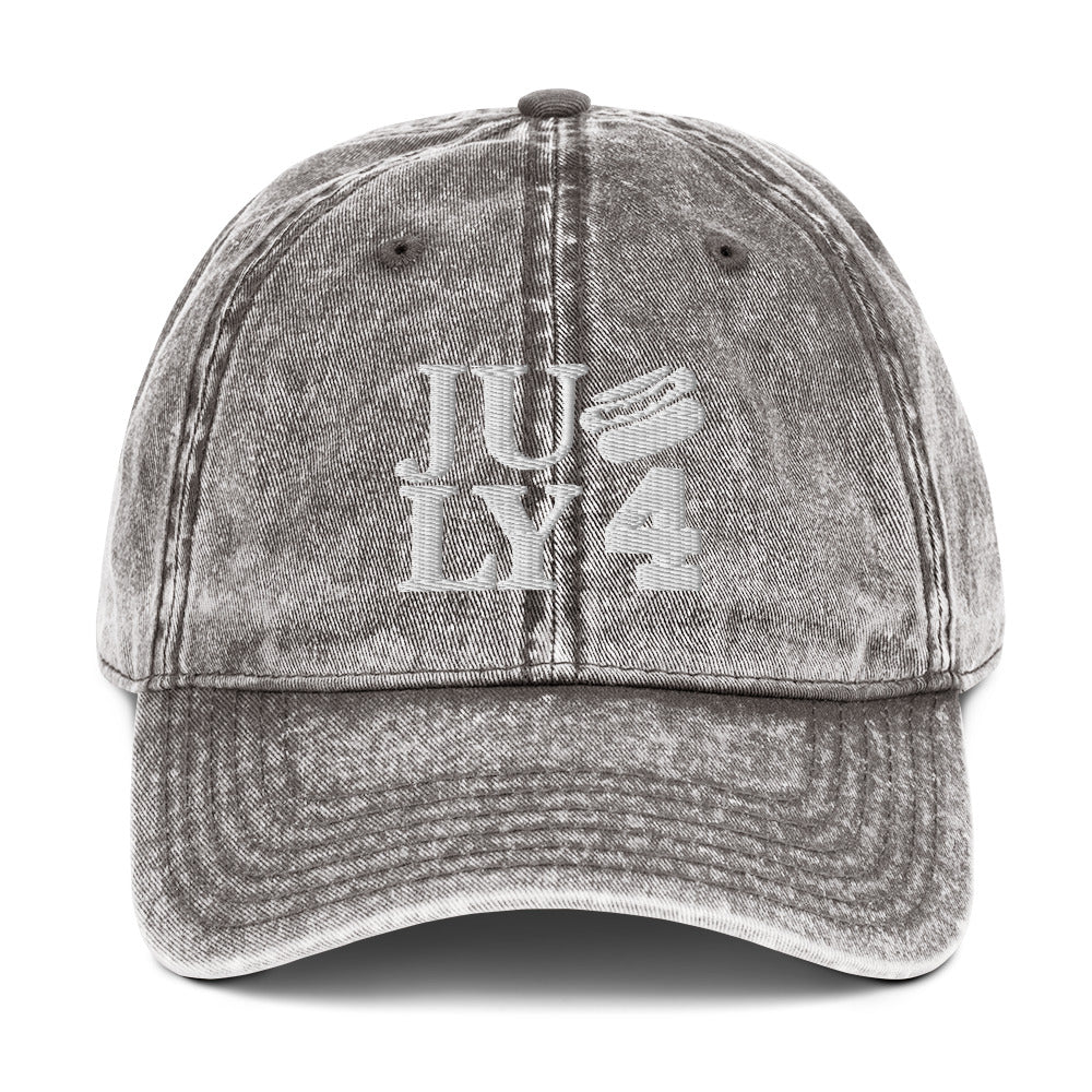 4th of July Vintage Cotton Twill Cap. Independence Day Denim Cap. USA Independence Celebration Headgear. Family Re - Union Dad's Cap. Made in USA. - reallyposhgifts