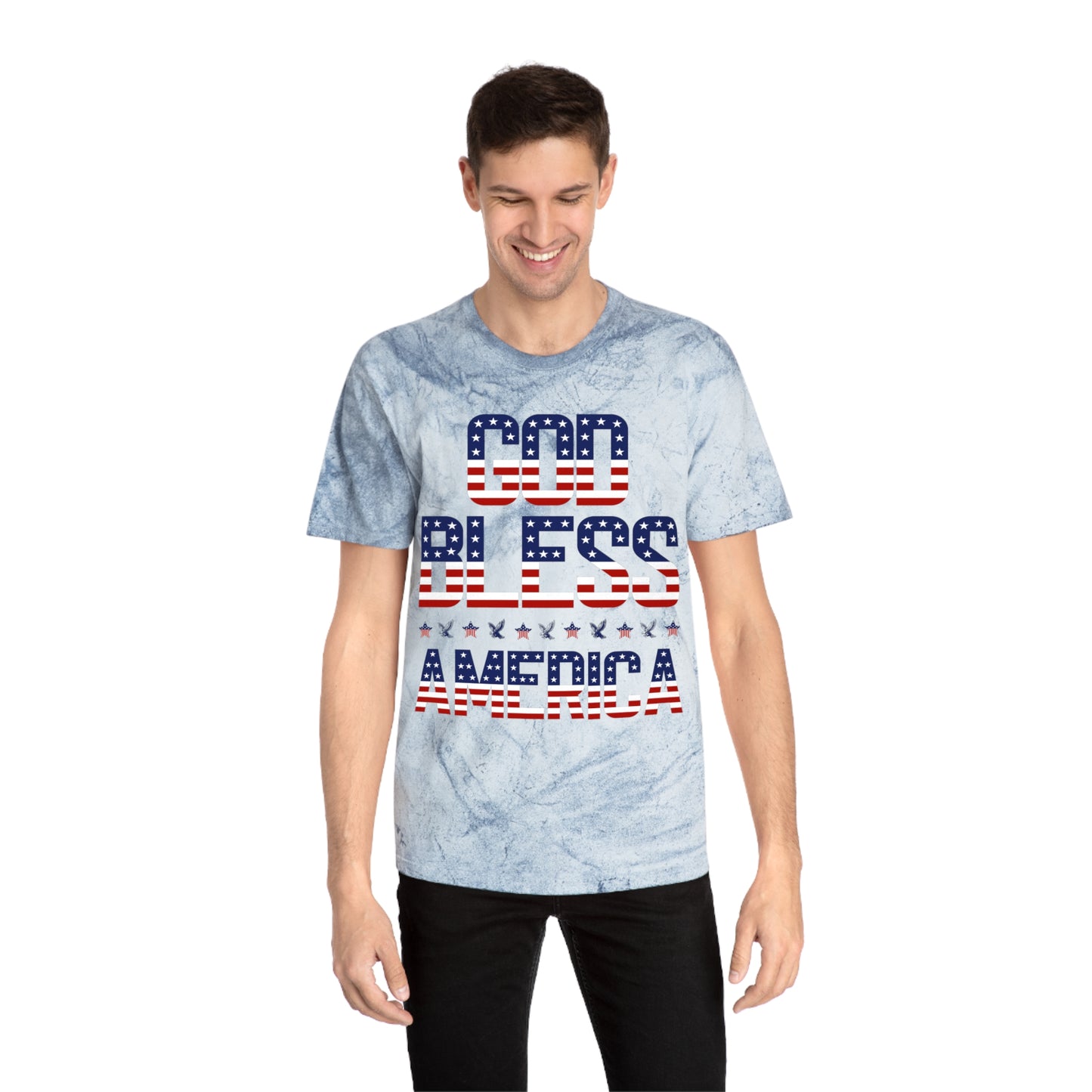 Premium USA Patriotic Color Blast T-Shirt (God Bless America)