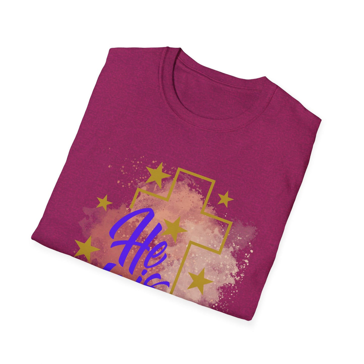 Christian Easter Unisex T-Shirt - He is Risen Cross Custom Graphic Tee