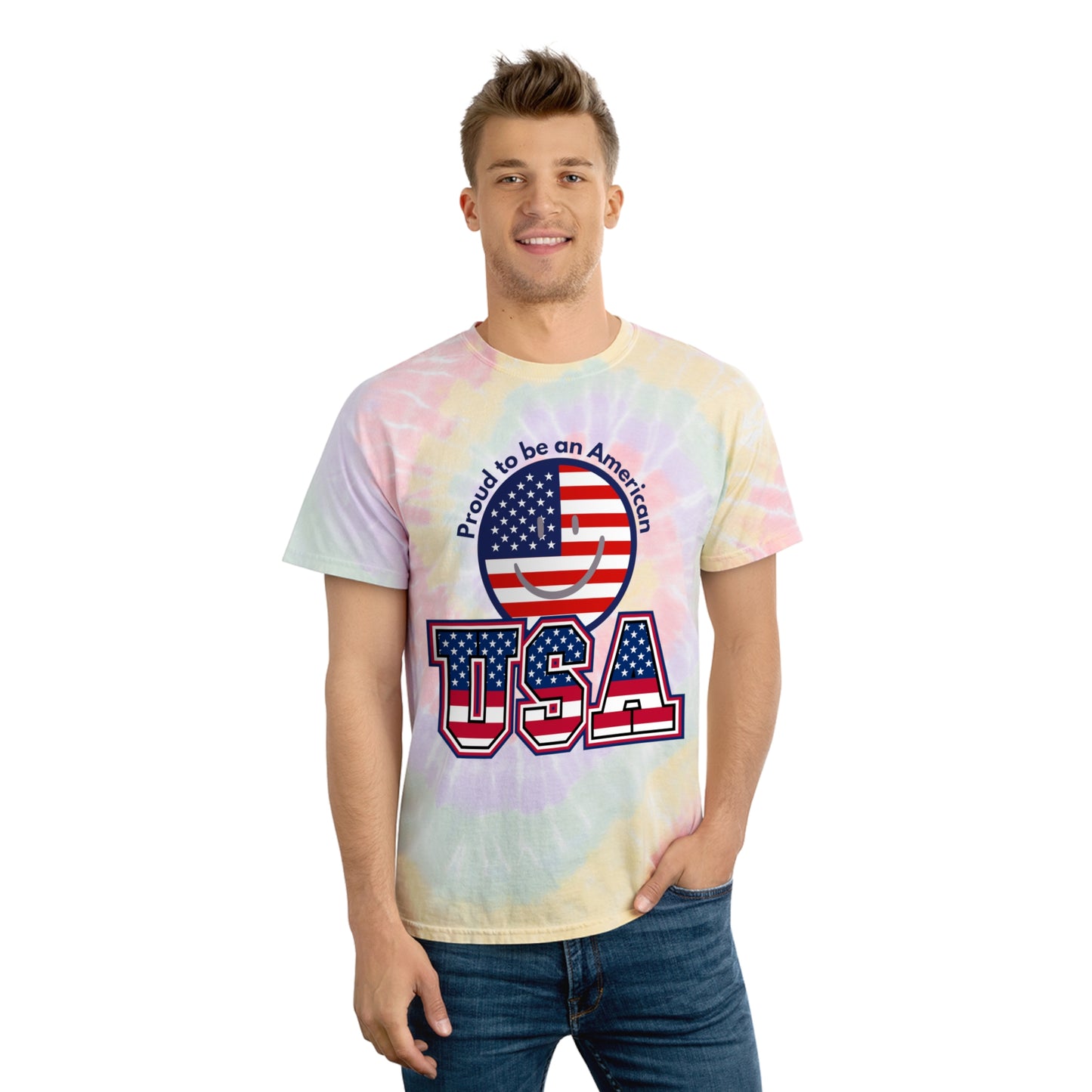 USA Flag Tie-Dye T-Shirt (Proud To Be An American)
