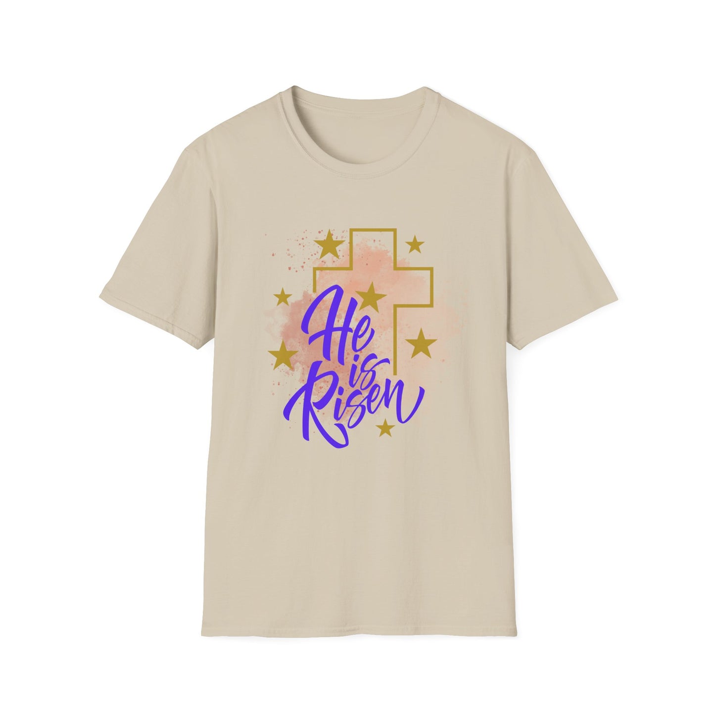 Christian Easter Unisex T-Shirt - He is Risen Cross Custom Graphic Tee