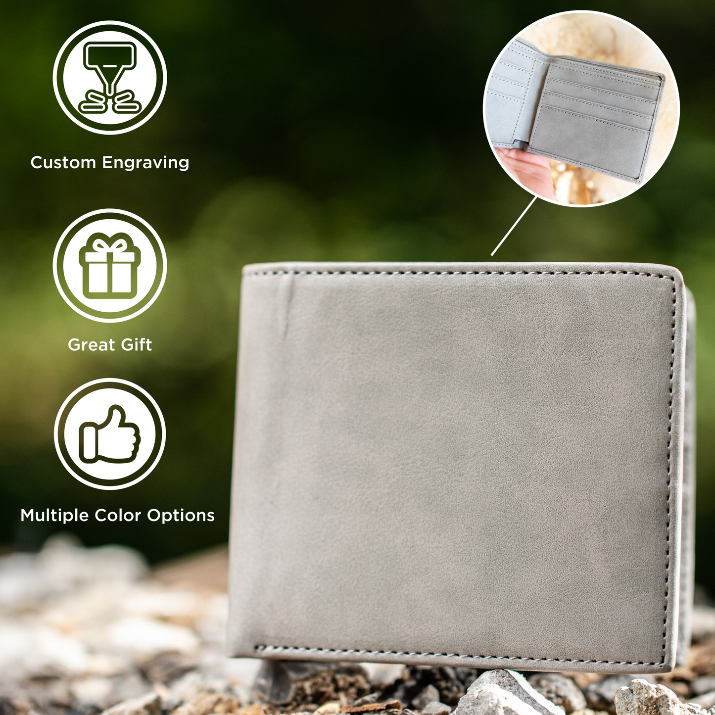 Personalized Leather Bifold Wallet For Dads and Father Figures