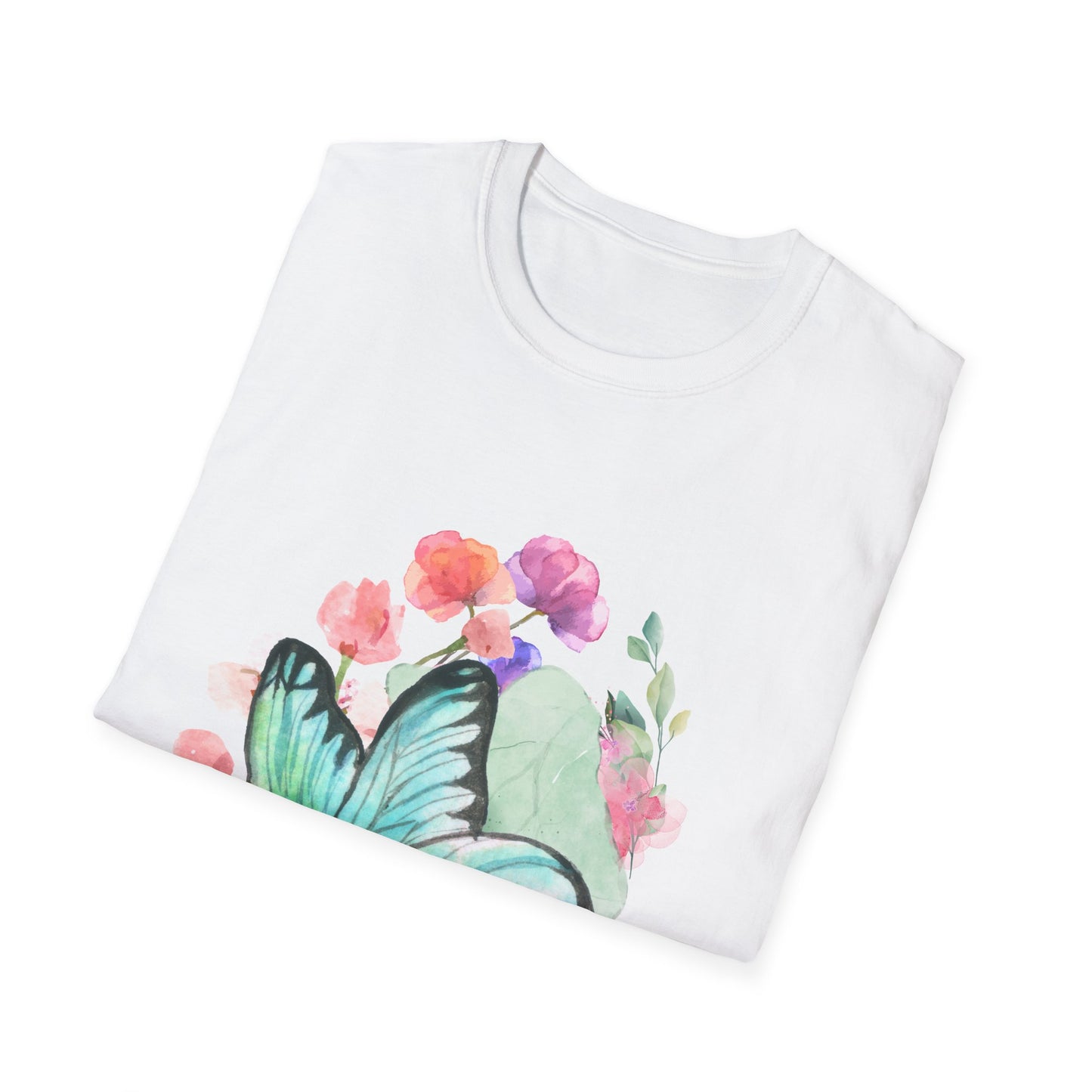 Butterfly Floral Unisex T-Shirt - Nature-Inspired Soft Custom Graphic Tee