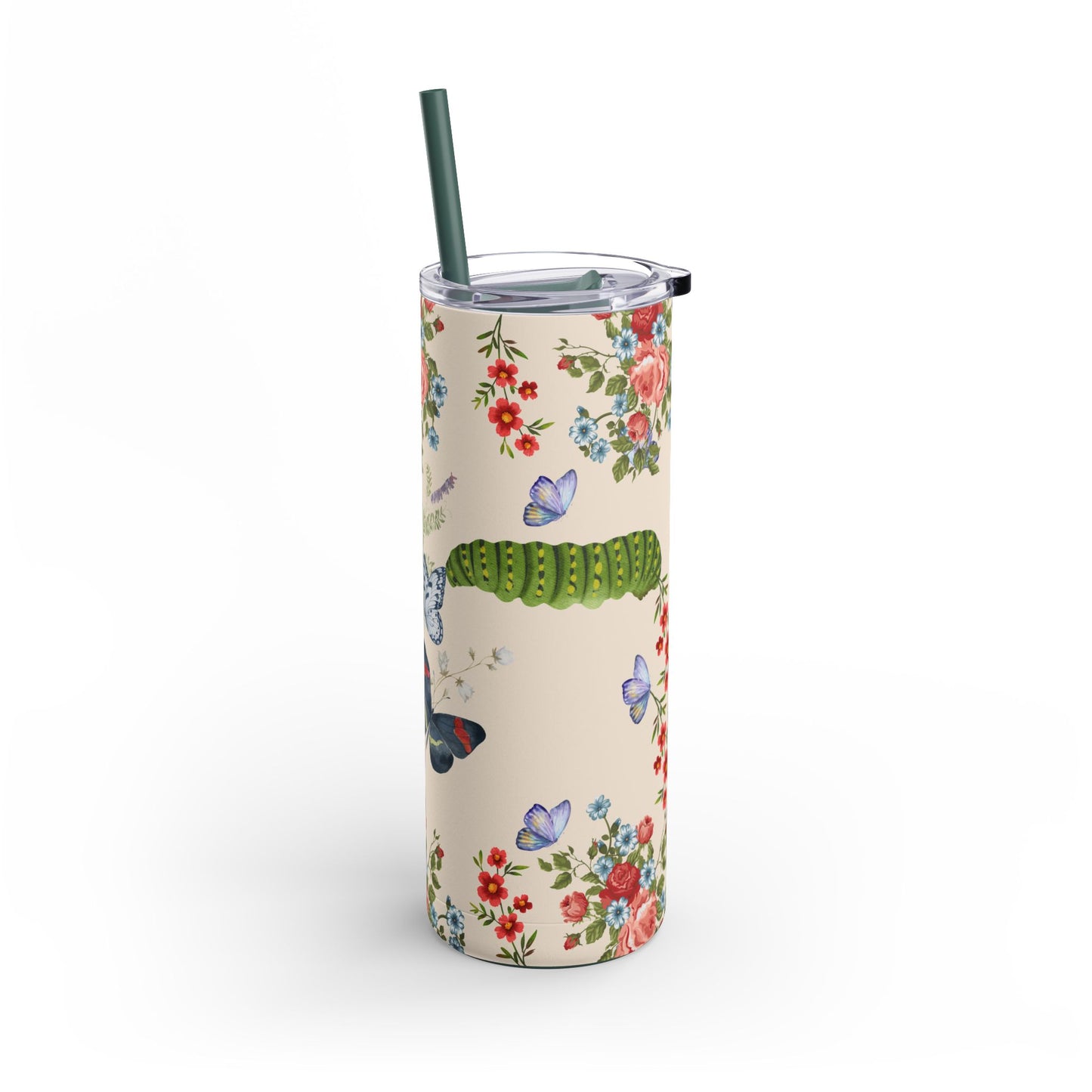 Tumbler: Floral Butterfly 20oz Skinny Drinkware for Eco-Friendly Hydration