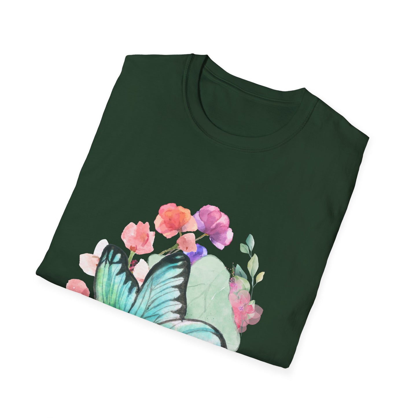 Butterfly Floral Unisex T-Shirt - Nature-Inspired Soft Custom Graphic Tee