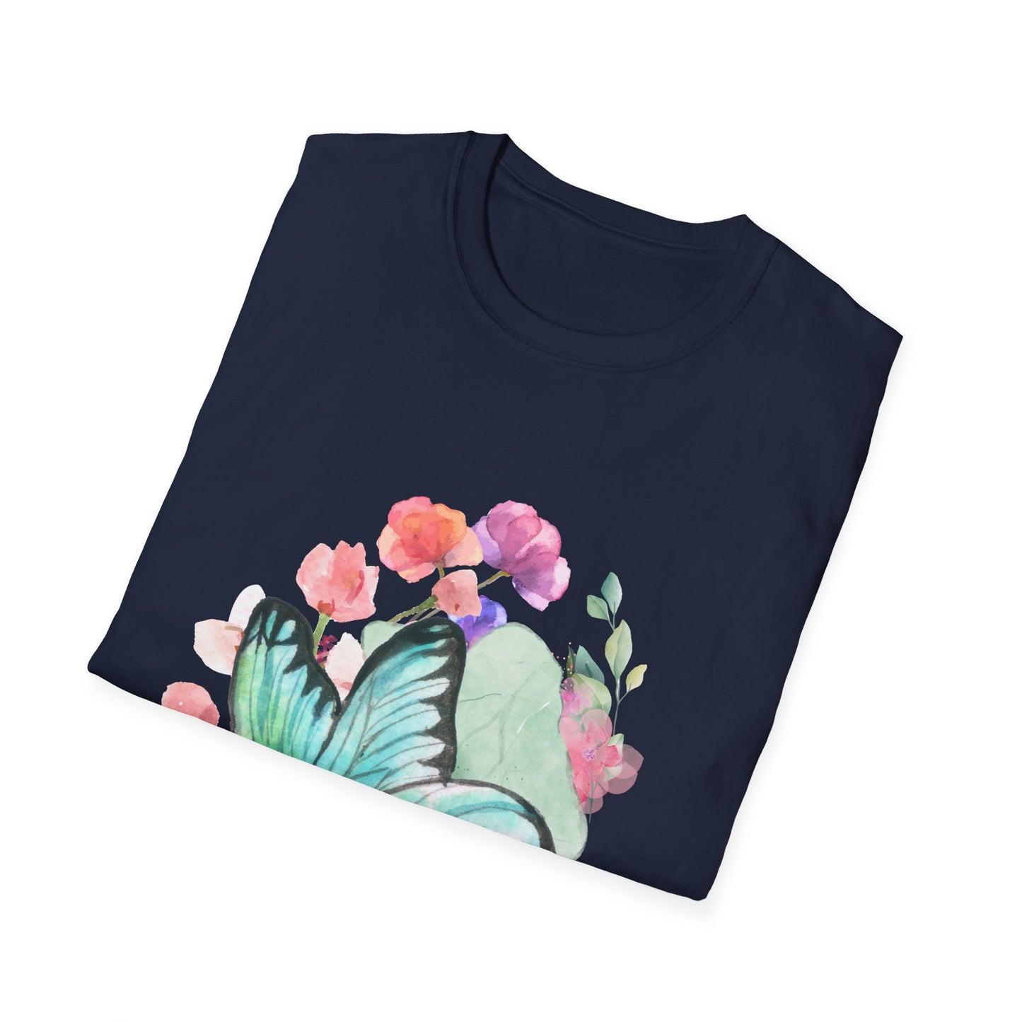 Butterfly Floral Unisex T-Shirt - Nature-Inspired Soft Custom Graphic Tee
