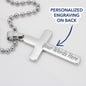 Personalized Engraved Cross Necklace With Easter Message Card