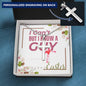 Personalized Engraved Cross Necklace With Easter Message Card