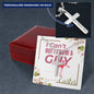 Personalized Engraved Cross Necklace With Easter Message Card