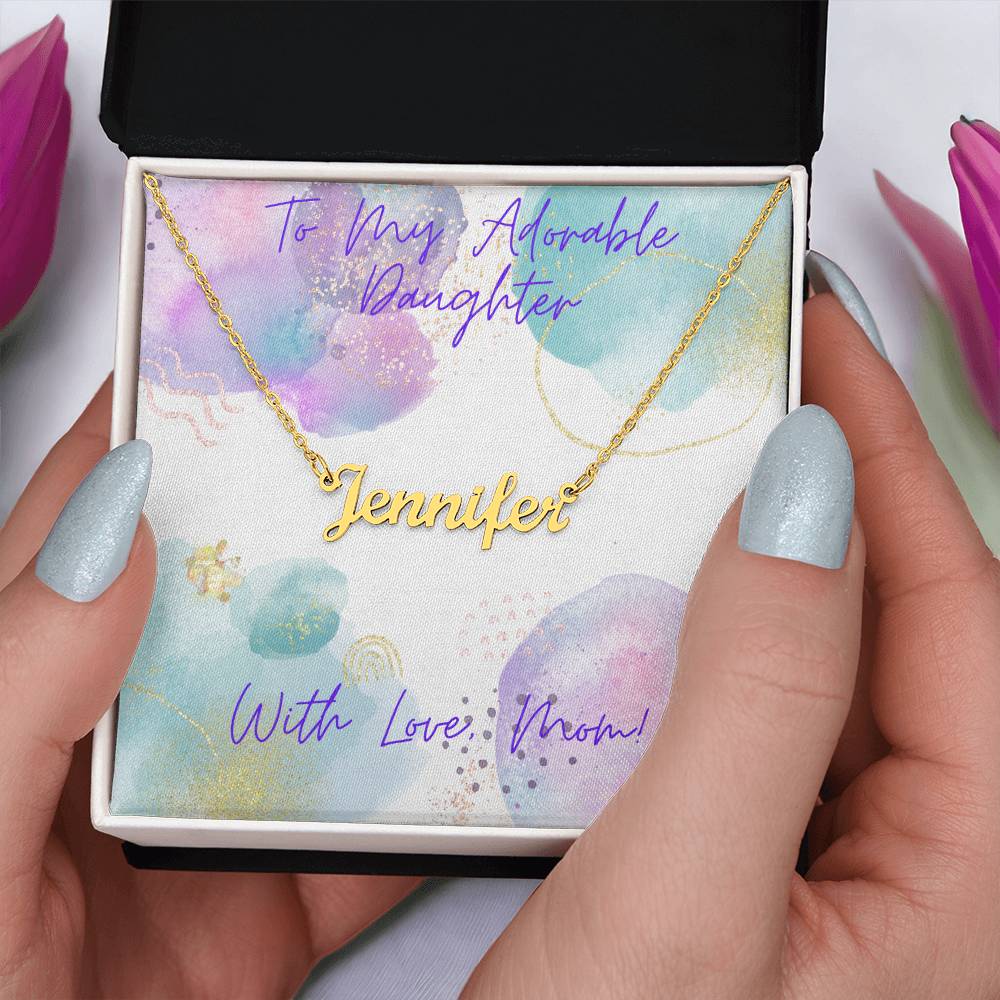Personalized Name Jewelry For Daughters- Plus Message Card. Made In USA