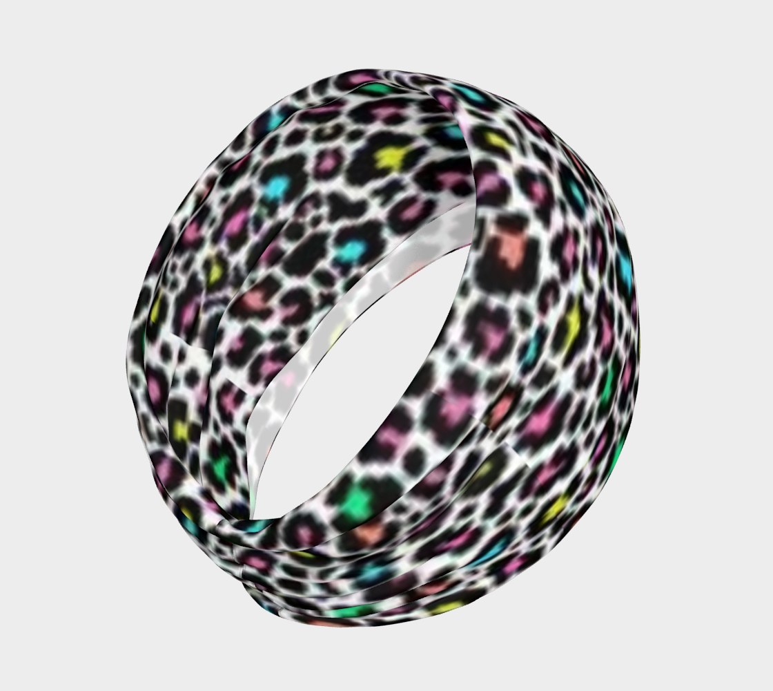 Custom Multicolor Leopard Headband- Made In Canada